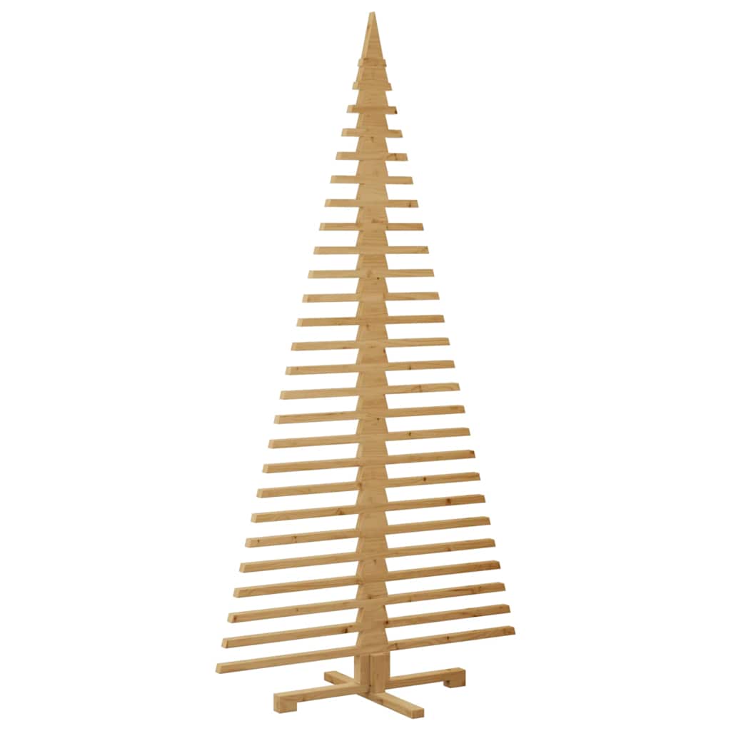 Wooden Christmas Tree with Stand Brown 210 cm Solid pine wood